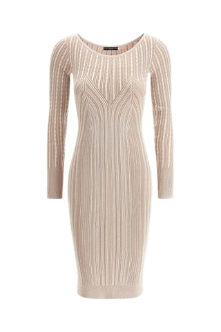 Robe fourreau - Ecru et nude