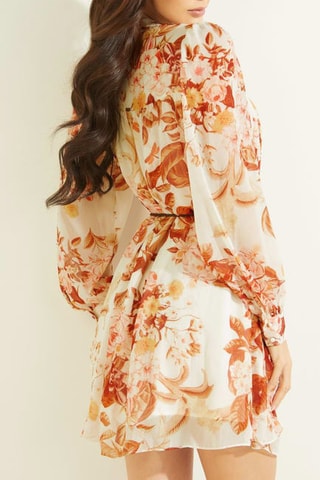 Robe patineuse - Ecru et corail