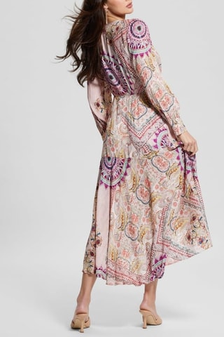 Robe midi - Rose clair et fuchsia