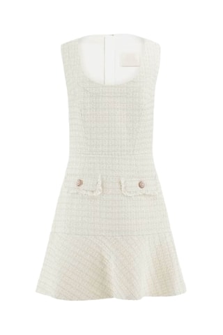 Robe droite en tweed Daphnée - Ecru