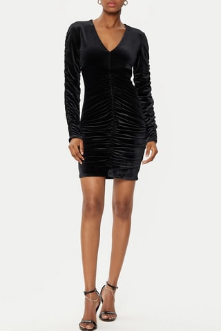 Robe droite en velours Ivana - Noir