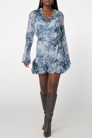 Robe volantée Sibilla - Indigo