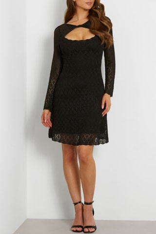 Robe patineuse en dentelle Kellie - Noir
