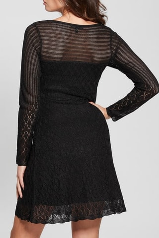 Robe patineuse en dentelle Kellie - Noir