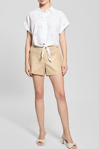 Chemisier noué en broderie anglaise Brigitte - Blanc