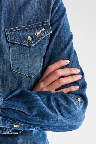 Chemisier en jean New Sary - Bleu cobalt