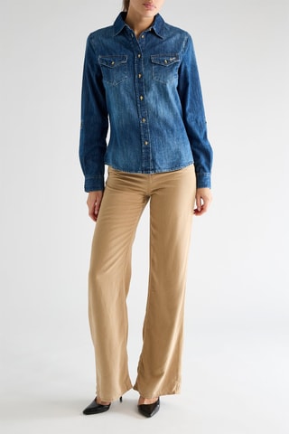 Chemisier en jean New Sary - Bleu cobalt