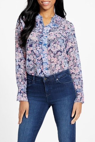 Chemisier slim - Bleu