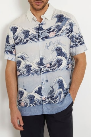 Chemise Rayon - Bleu et écru