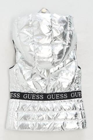 Doudoune sans manches à capuche Metallic logo - Argenté