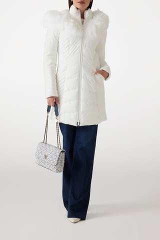 Doudoune longue à capuche Oxana - Blanc