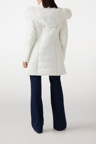Doudoune longue à capuche Oxana - Blanc