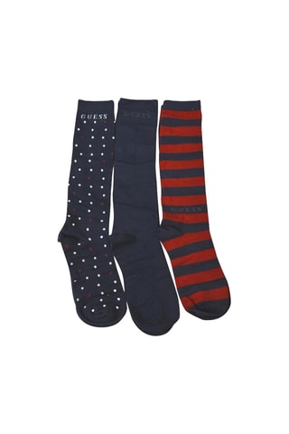 3 paires de chaussettes - Bleu marine et rouge