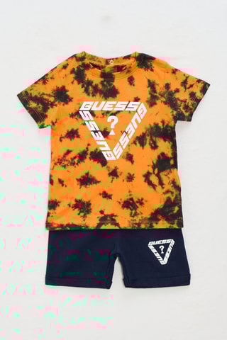 T-shirt tie and dye et short - Orange et bleu marine