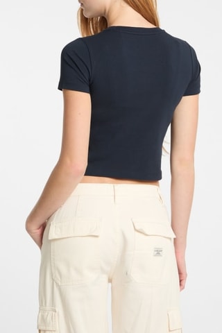 T-shirt cropped - Bleu marine