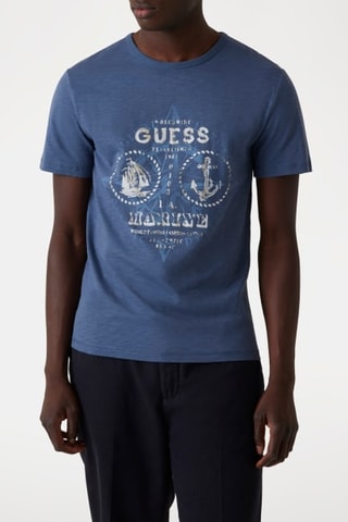 T-shirt Anchor - Bleu cobalt et blanc