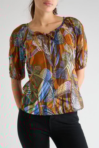 Blouse en soie Jill - Marron