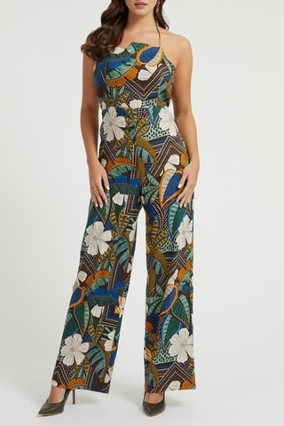 Combinaison en lin- Vert et bleu roi