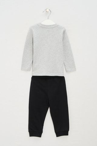 T-shirt et jogging - Gris clair chiné et noir