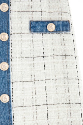 Minijupe bi-matière Natalie - Blanc et bleu marine