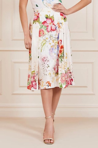 Jupe patineuse en lin - Blanc