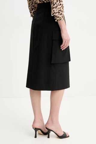 Jupe midi en laine Irina - Noir