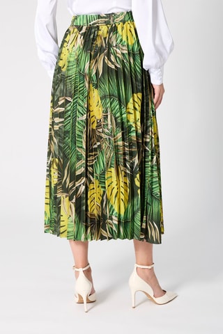 Jupe plissée taille haute - Vert