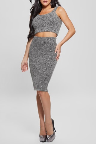 Jupe fourreau taille haute - Gris