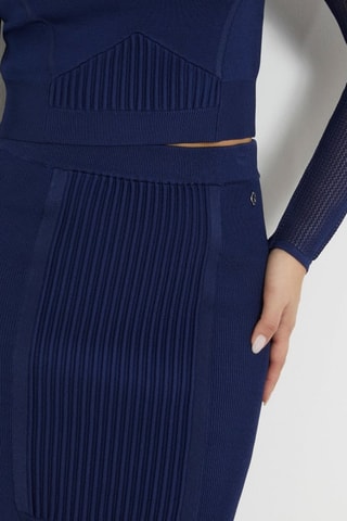 Minijupe taille haute - Bleu marine