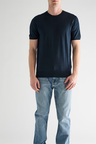 Top en soie - Bleu marine