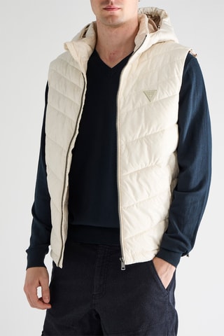 Doudoune sans manches à capuche - Blanc