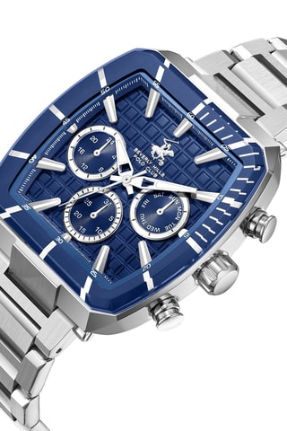 Reloj de cuarzo de acero y cerámica - Plateado y azul