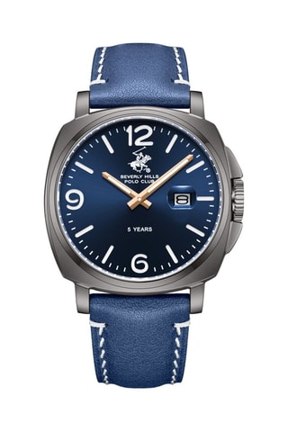 Reloj de piel - Azul y gris