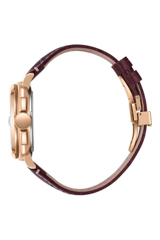 Reloj de cuarzo de piel - Marrón y dorado