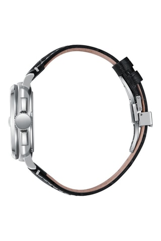 Reloj de piel - Negro y plateado