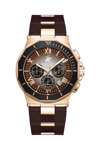 Reloj de silicona - Cronógrafo - Marrón y negro