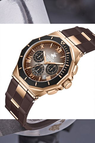 Reloj de silicona - Cronógrafo - Marrón y negro