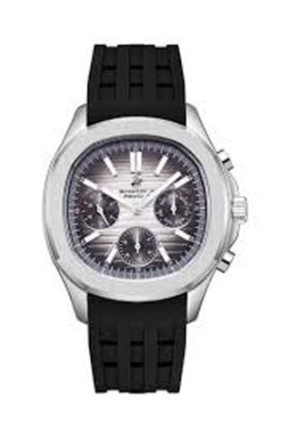 Reloj de silicona - Cronógrafo - Negro y plateado