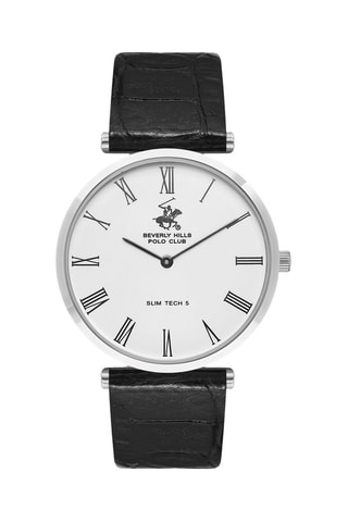 Reloj de piel - Negro y plateado