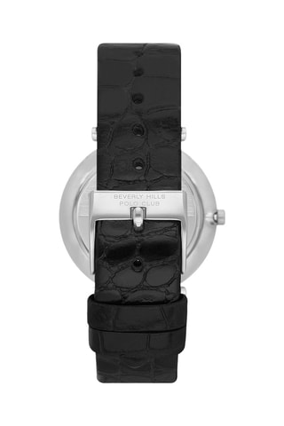 Reloj de piel - Negro y plateado