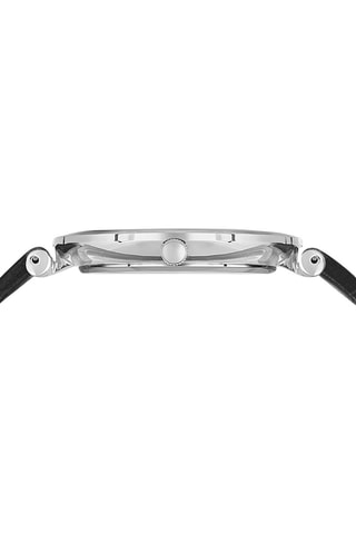 Reloj de piel - Negro y plateado