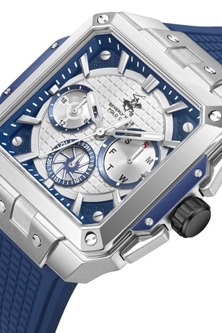 Reloj de silicona - Azul y plateado