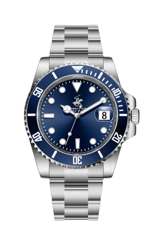 Reloj de metal - Plateado y azul