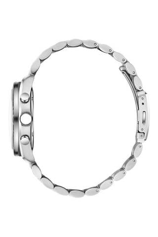 Reloj de metal - Taquímetro - Cronógrafo - Plateado y negro