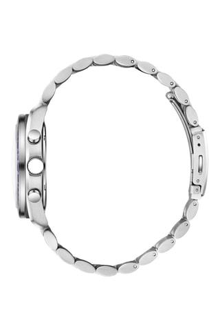 Reloj de metal - Taquímetro - Cronógrafo - Plateado y azul