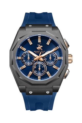 Reloj de silicona - Cronógrafo - Azul y negro