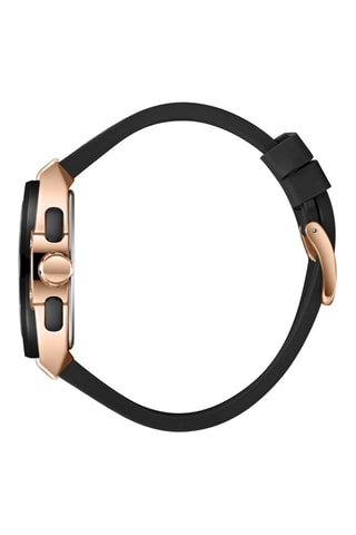 Reloj de piel y silicona - Cronógrafo - Negro