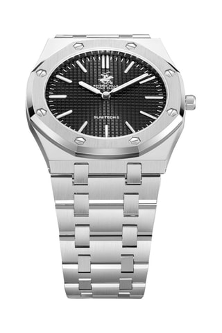 Reloj de cuarzo de metal y cerámica