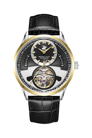 Reloj automático chapado en ion de oro amarillo y chapado en ion de plata 