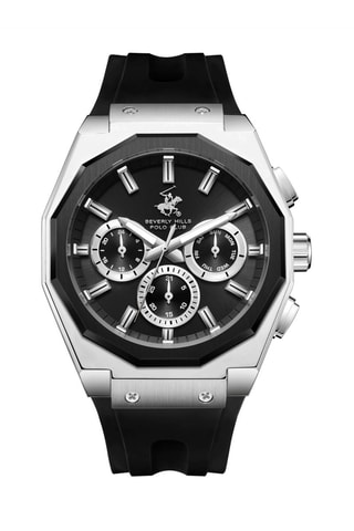 Reloj de cuarzo de silicona, chapado en ion negro y cerámica